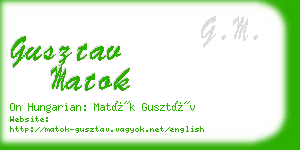 gusztav matok business card